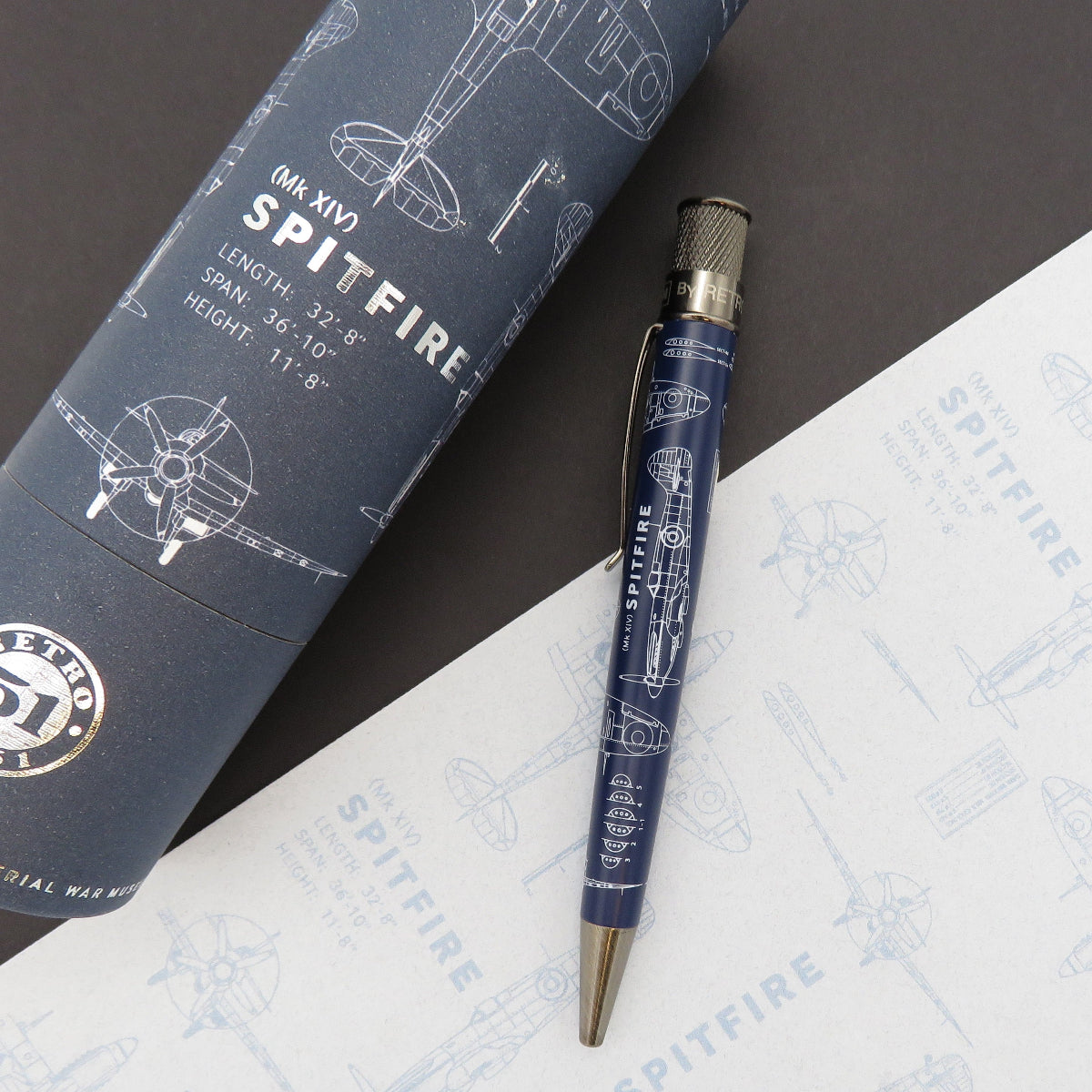 Retro 51 Tornado Imperial War Museum Rollerball Pen - Spitfire Blueprint-Pen Boutique Ltd