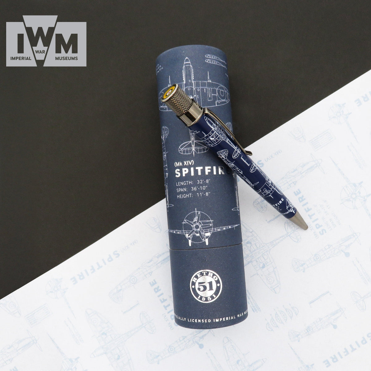 Retro 51 Tornado Imperial War Museum Rollerball Pen - Spitfire Blueprint-Pen Boutique Ltd