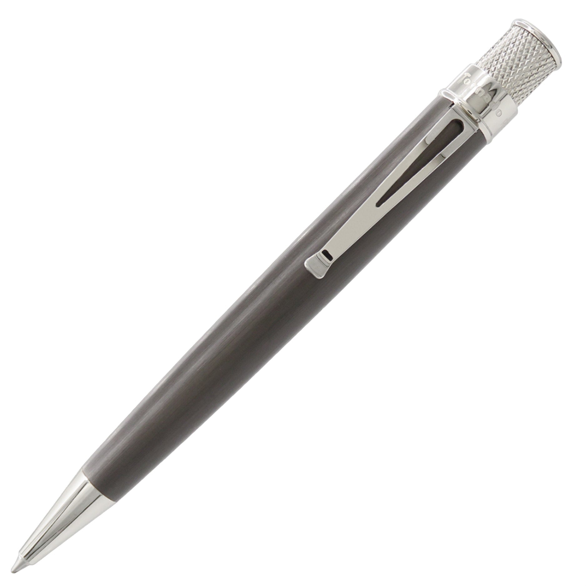 Retro51 Tornado Platinum Rollerball Pen - Black Nickel-Pen Boutique Ltd