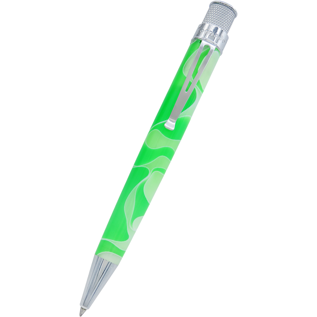 Retro 51 Tornado Acrylic Rollerball Pen - Cosmic Green & White Swirl-Pen Boutique Ltd