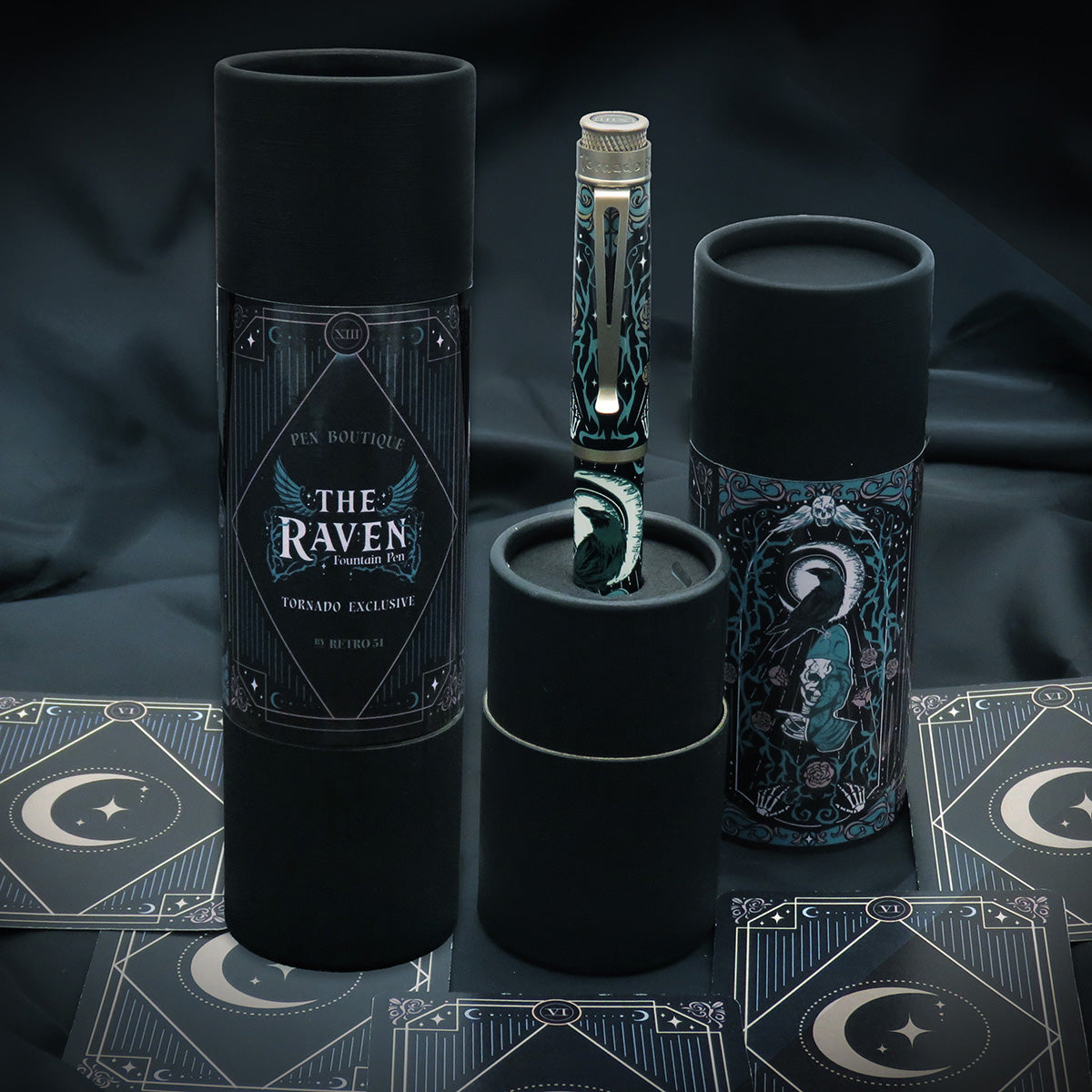 Retro 51 Tornado Fountain Pen - Raven 4 (Pen Boutique Exclusive)-Pen Boutique Ltd