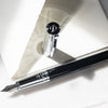 S T Dupont D-Initial Fountain Pen - Black - Chrome Trim-Pen Boutique Ltd