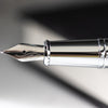 S T Dupont D-Initial Fountain Pen - Black - Chrome Trim-Pen Boutique Ltd