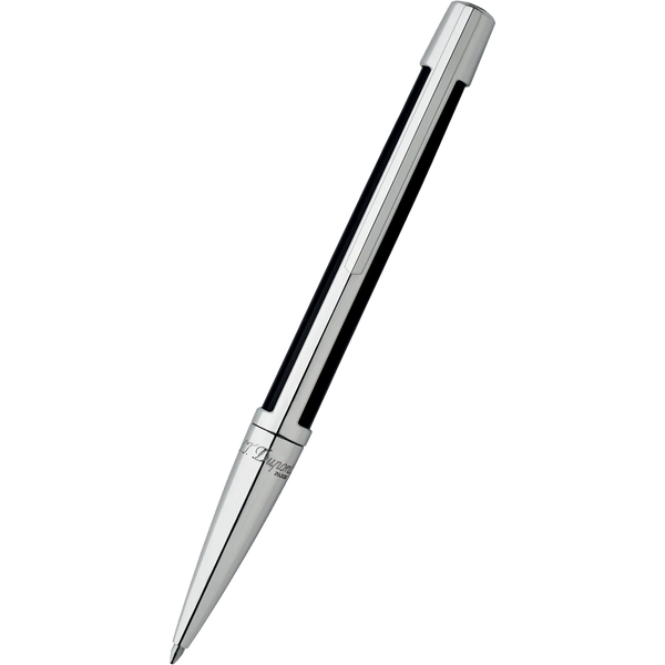 S T Dupont Defi Ballpoint Pen - Palladium Trim - Black-Pen Boutique Ltd