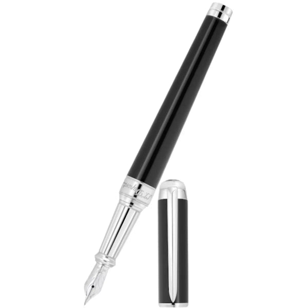 S T Dupont Eternity XL Fountain Pen - Black - Lacquer - 14K Nib-Pen Boutique Ltd
