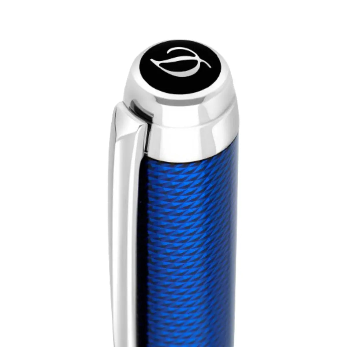 S T Dupont Eternity XL Fountain Pen - Blue Guilloche - 14K Nib-Pen Boutique Ltd