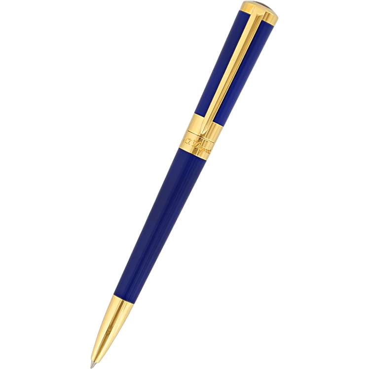 S T Dupont Liberte Ballpoint Pen - Navy - Gold Trim-Pen Boutique Ltd