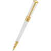 S T Dupont Liberte Ballpoint Pen - White - Gold Trim