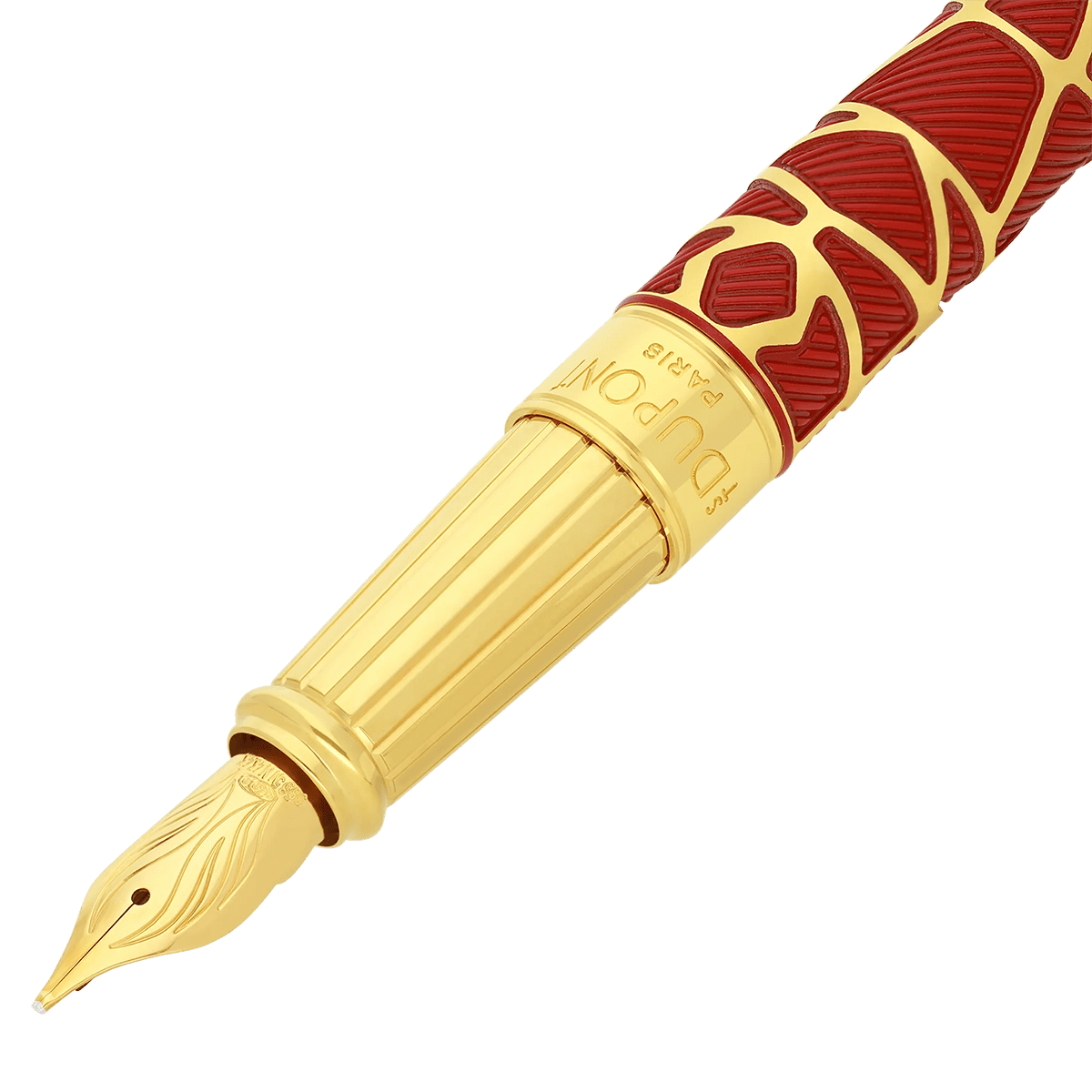 S T Dupont Line D Eternity Fountain Pen - Limited Edition - Orlinski Red - Yellow Gold Trim (Large) - Pen Boutique Ltd