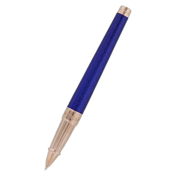 S T Dupont Line D Eternity Rollerball Pen - Blue - Rose Gold Trim - Pen Boutique Ltd