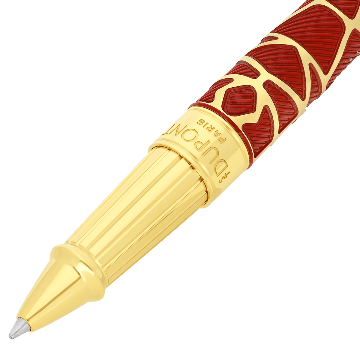 S T Dupont Line D Eternity Rollerball Pen - Limited Edition - Orlinski Red - Yellow Gold Trim (Large) - Pen Boutique Ltd