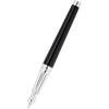 S T Dupont Line D Fountain Pen - Eternity - Black - Palladium Trim (Large)-Pen Boutique Ltd
