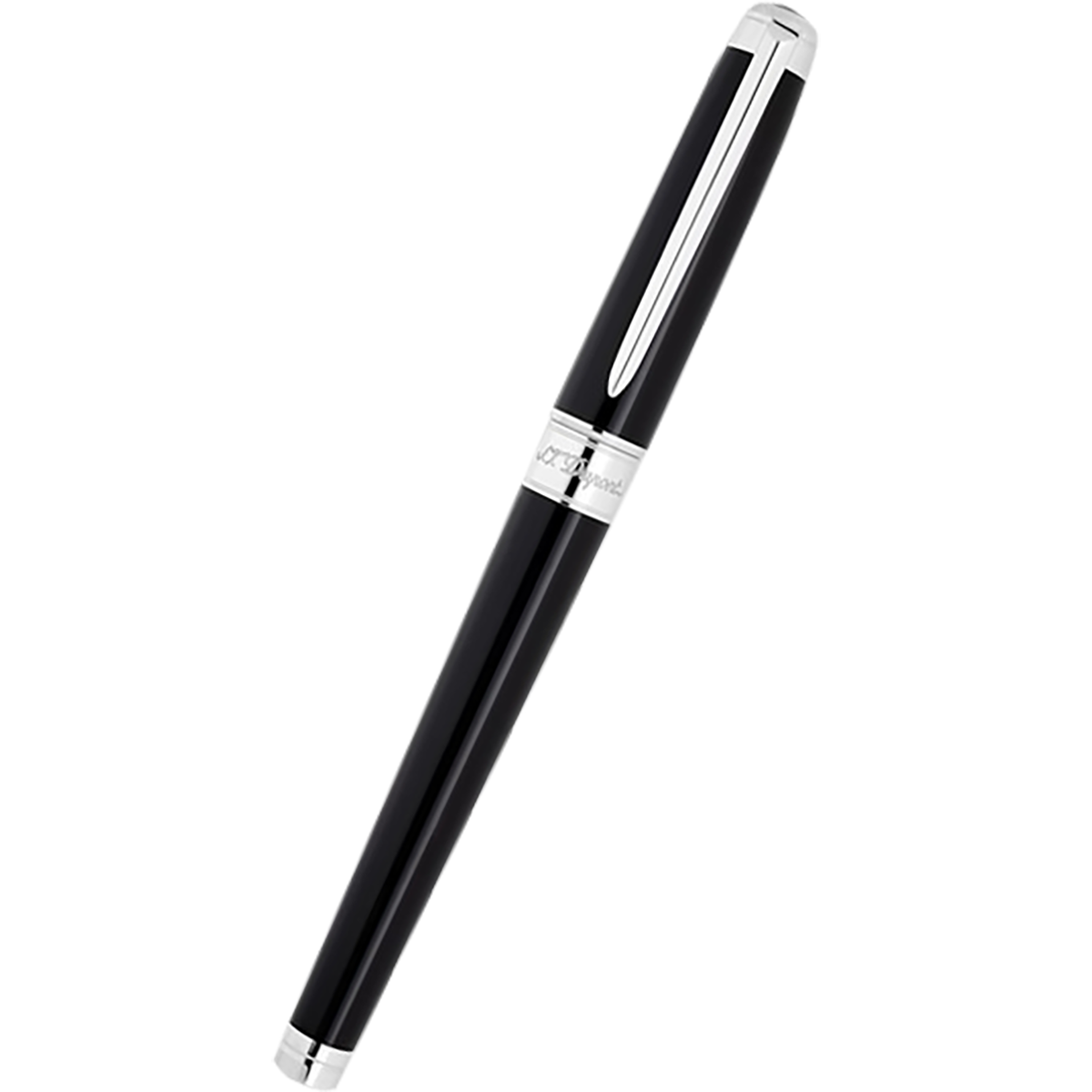S T Dupont Line D Fountain Pen - Eternity - Black - Palladium Trim (Large)-Pen Boutique Ltd