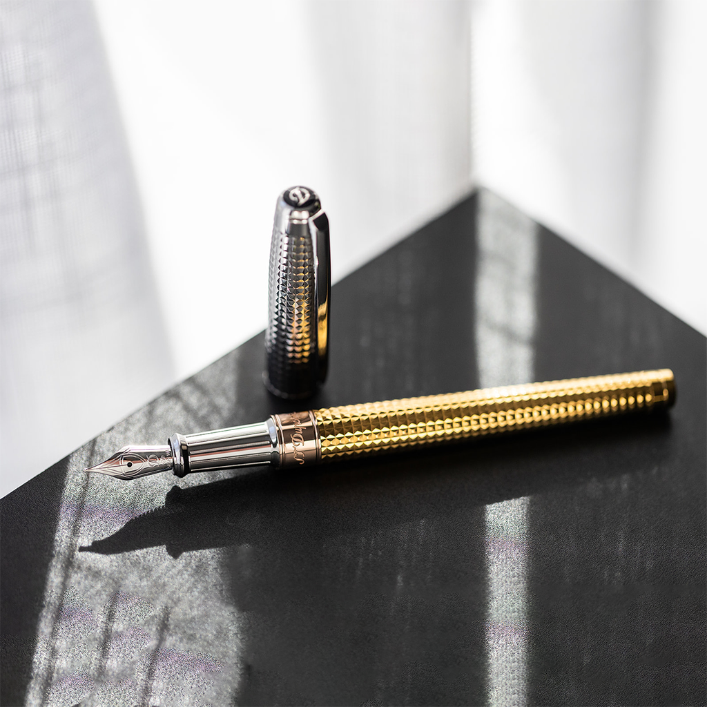 S T Dupont Line D Fountain Pen - Eternity Golden Hour (Large)-Pen Boutique Ltd