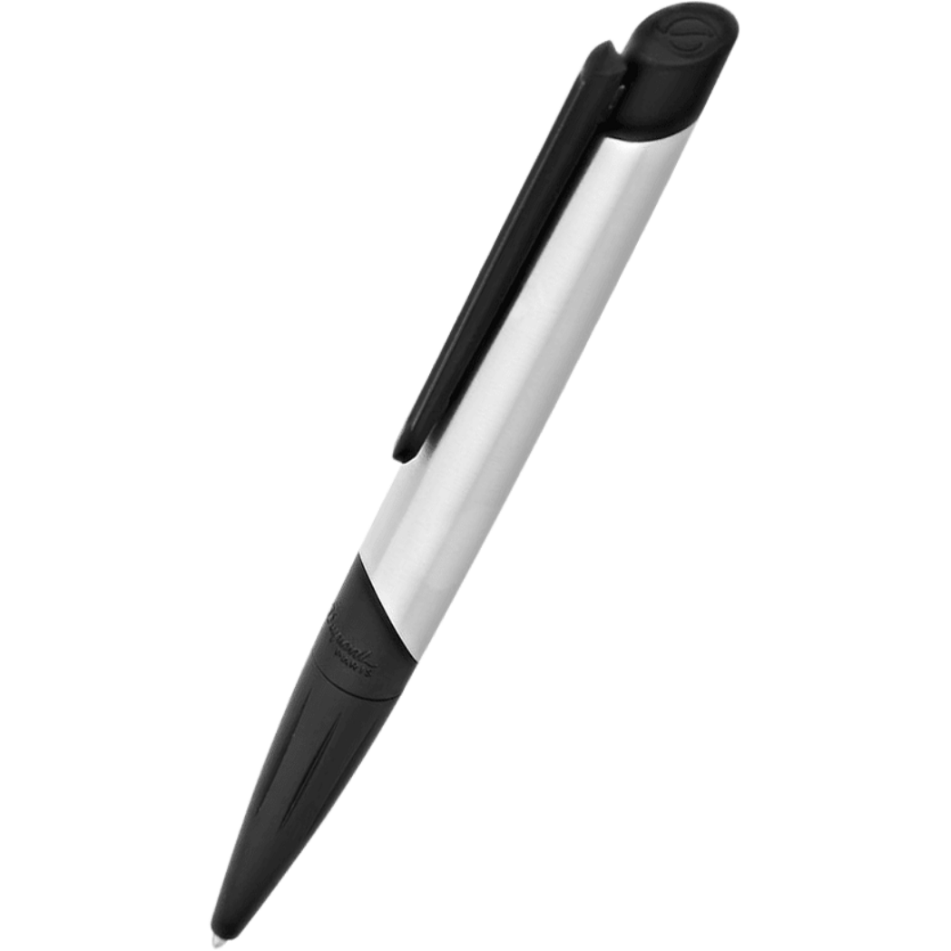 S.T. Dupont Defi Millennium Stealth Ballpoint Pen - Brushed Chrome with Matte Black-Pen Boutique Ltd