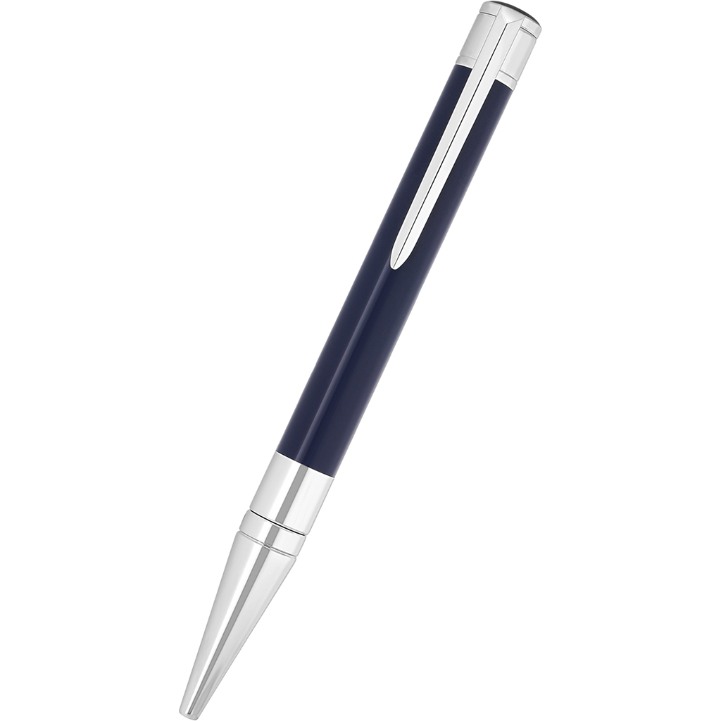 S T Dupont D-Initial Ballpoint Pen - Black - Chrome Trim-Pen Boutique Ltd