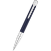 S T Dupont D-Initial Ballpoint Pen - Blue - Chrome Trim-Pen Boutique Ltd