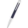 S T Dupont D-Initial Ballpoint Pen - Blue - Chrome Trim-Pen Boutique Ltd