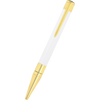 S T Dupont D-Initial Ballpoint Pen - White - Gold Trim-Pen Boutique Ltd