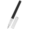S T Dupont D-Initial Fountain Pen - Black - Chrome Trim-Pen Boutique Ltd