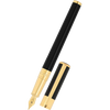 S T Dupont D-Initial Fountain Pen - Black - Gold Trim-Pen Boutique Ltd