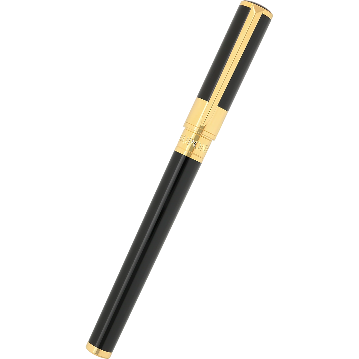 S T Dupont D-Initial Fountain Pen - Black - Gold Trim-Pen Boutique Ltd