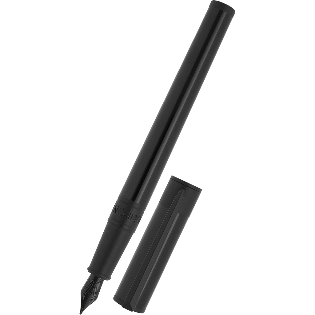 S T Dupont D-Initial Fountain Pen - Black - Matte Black Trim-Pen Boutique Ltd