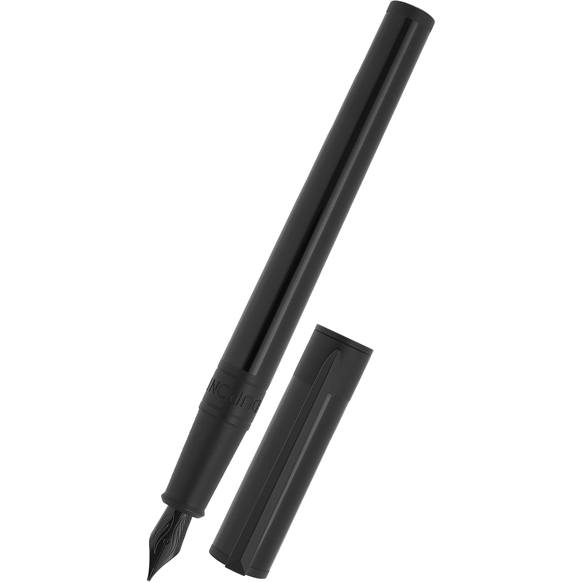 S T Dupont D-Initial Fountain Pen - Black - Matte Black Trim-Pen Boutique Ltd