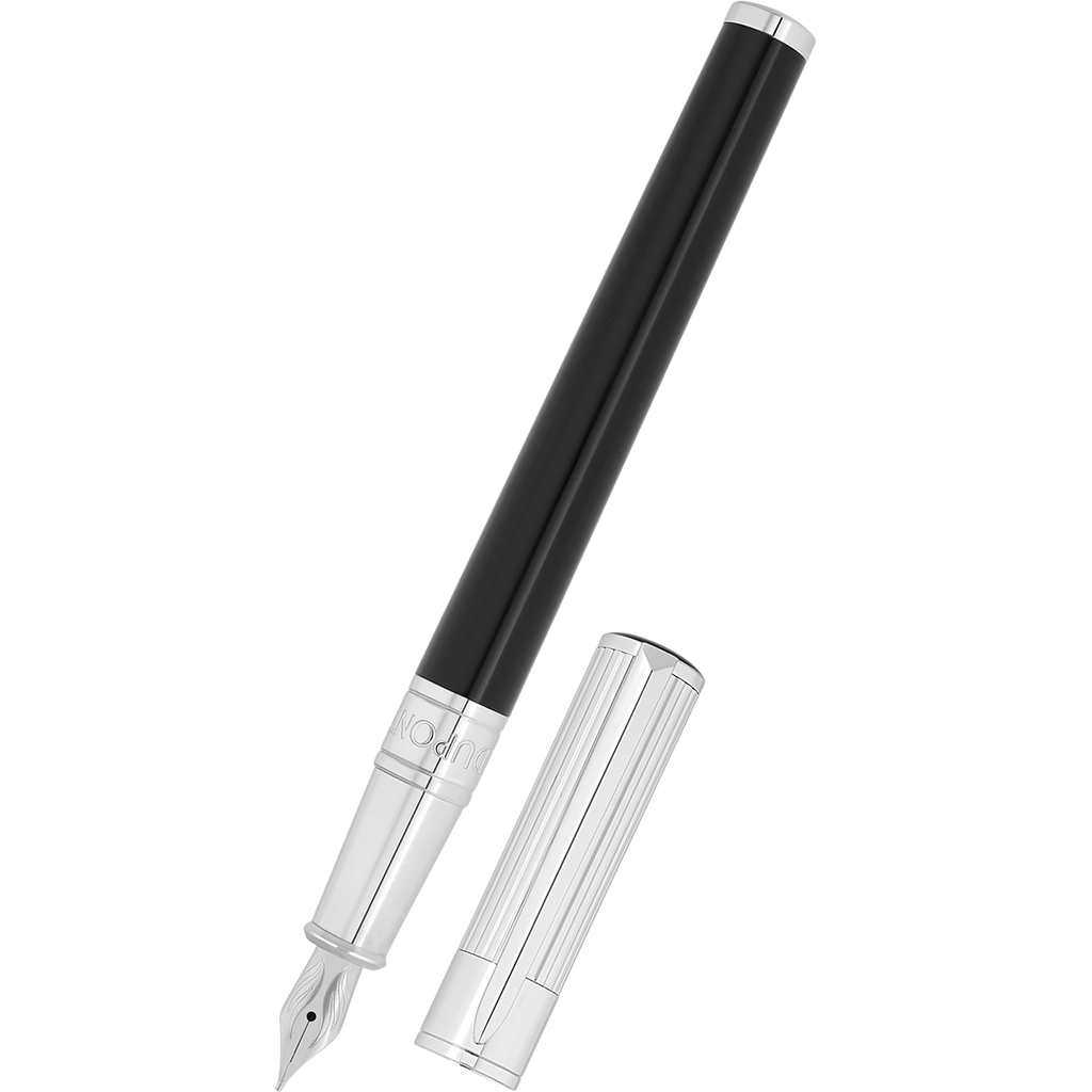 S T Dupont D-Initial Fountain Pen - Duotone - Chrome Trim-Pen Boutique Ltd