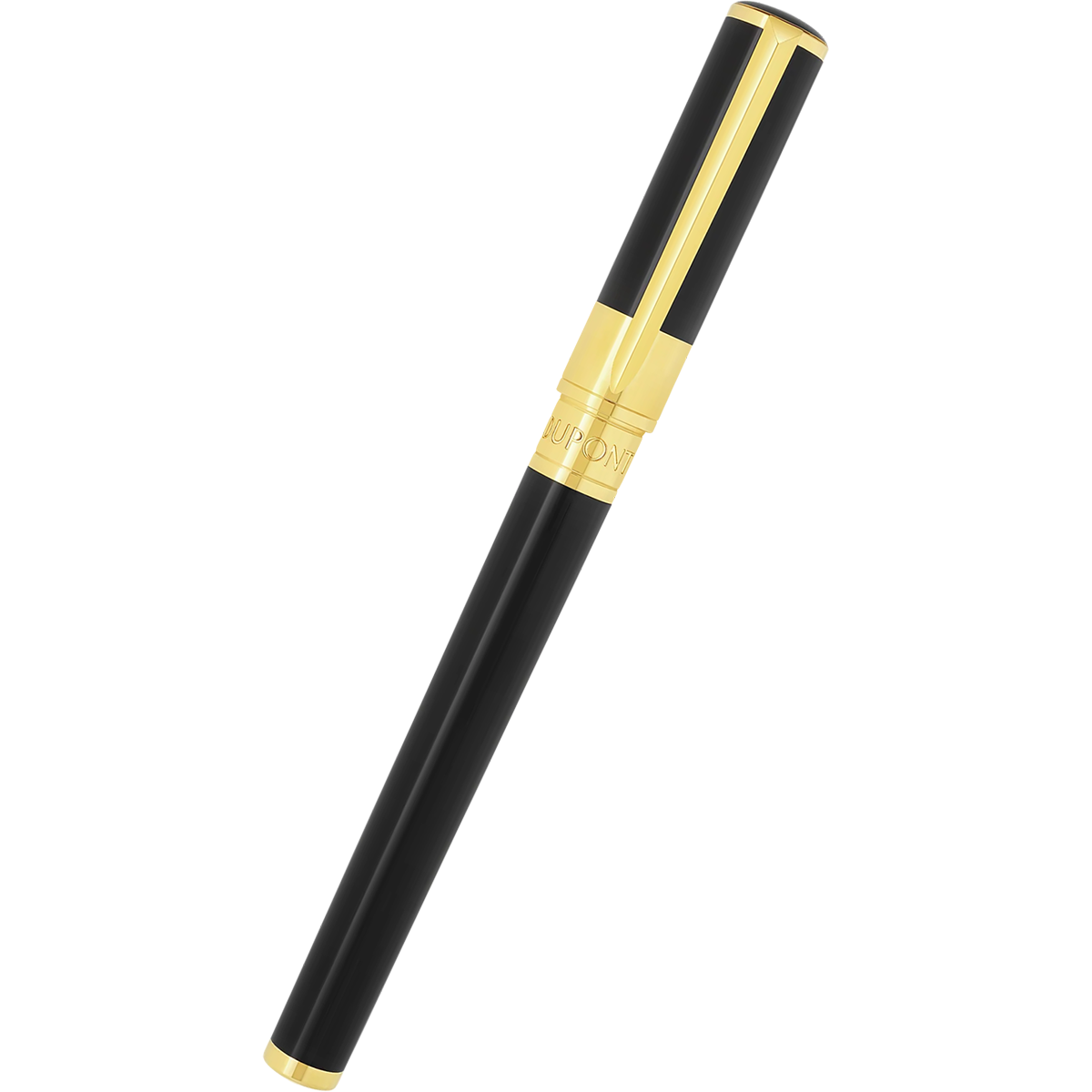 S T Dupont D-Initial Rollerball Pen - Black - Gold Trim-Pen Boutique Ltd