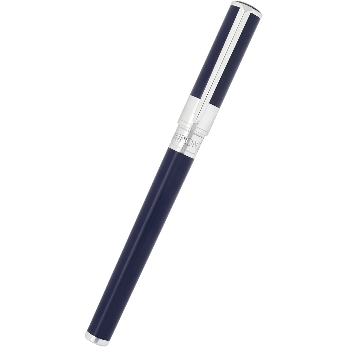 S T Dupont D-Initial Rollerball Pen - Blue - Chrome Trim-Pen Boutique Ltd