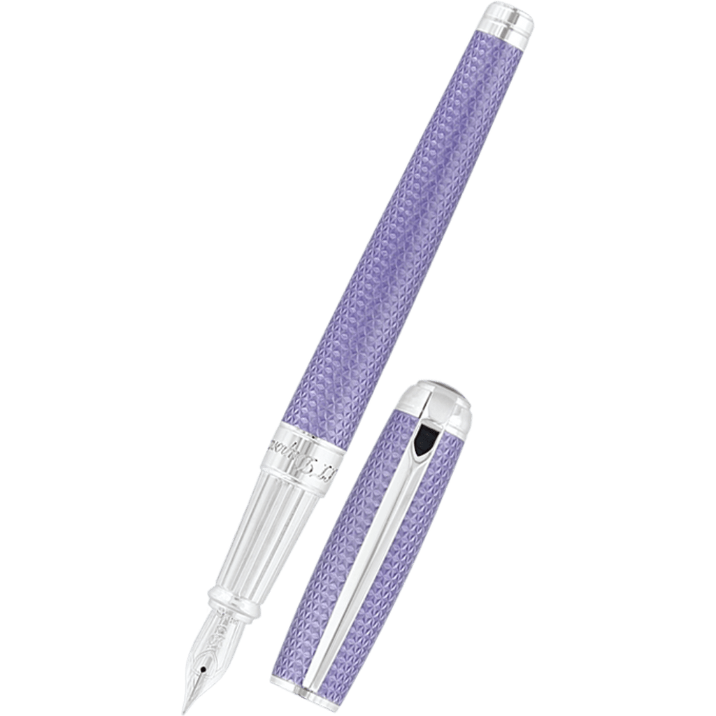 S T Dupont Line D Fountain Pen - Velvet Firehead Guilloche - Lilac-Pen Boutique Ltd