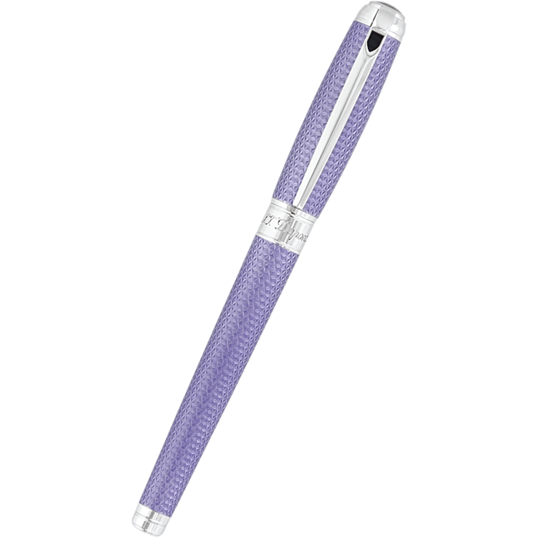 S T Dupont Line D Fountain Pen - Velvet Firehead Guilloche - Lilac-Pen Boutique Ltd
