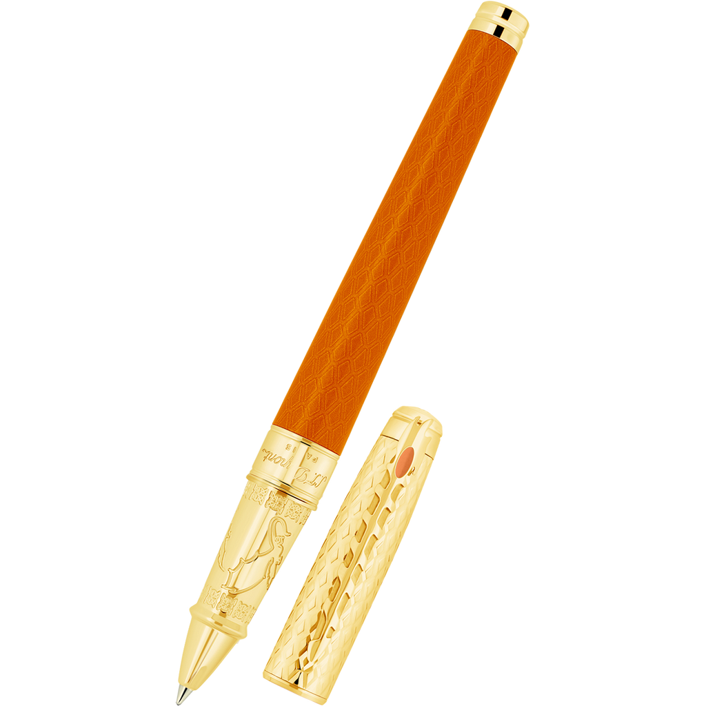 S T Dupont Line D Rollerball Pen - Eternity Game of Thrones - Fire Orange (Large)-Pen Boutique Ltd