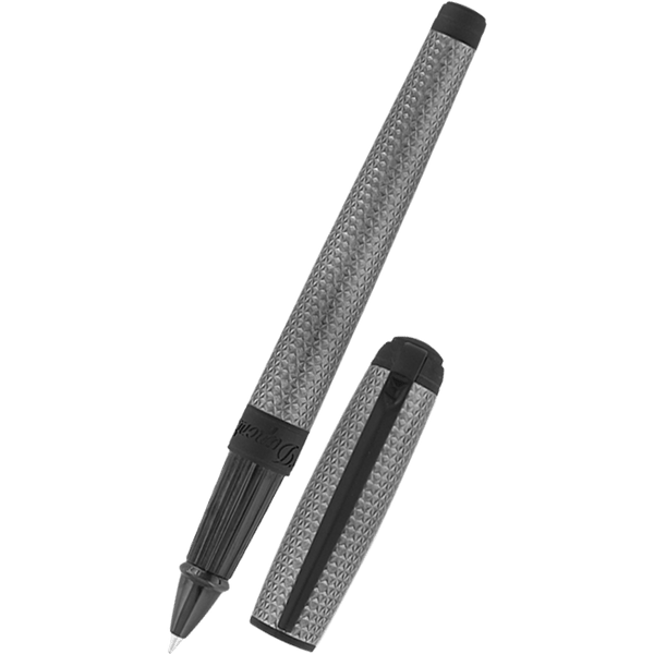 S T Dupont Line D Rollerball Pen - Velvet Firehead Guilloche - Graphite-Pen Boutique Ltd