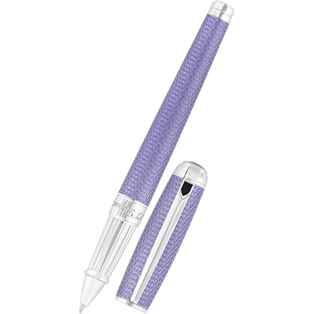 S T Dupont Line D Rollerball Pen - Velvet Firehead Guilloche - Lilac-Pen Boutique Ltd