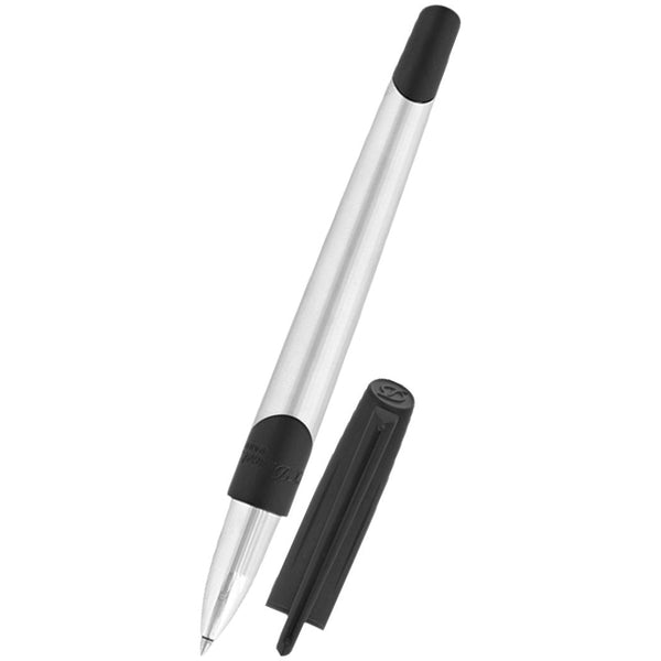 S.T. Dupont Defi Millennium Stealth Rollerball Pen - Brushed Chrome with Matte Black-Pen Boutique Ltd