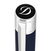 S T Dupont D-Initial Ballpoint Pen - Blue - Chrome Trim-Pen Boutique Ltd