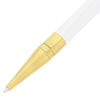 S T Dupont D-Initial Ballpoint Pen - White - Gold Trim-Pen Boutique Ltd