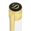 S T Dupont D-Initial Ballpoint Pen - White - Gold Trim-Pen Boutique Ltd