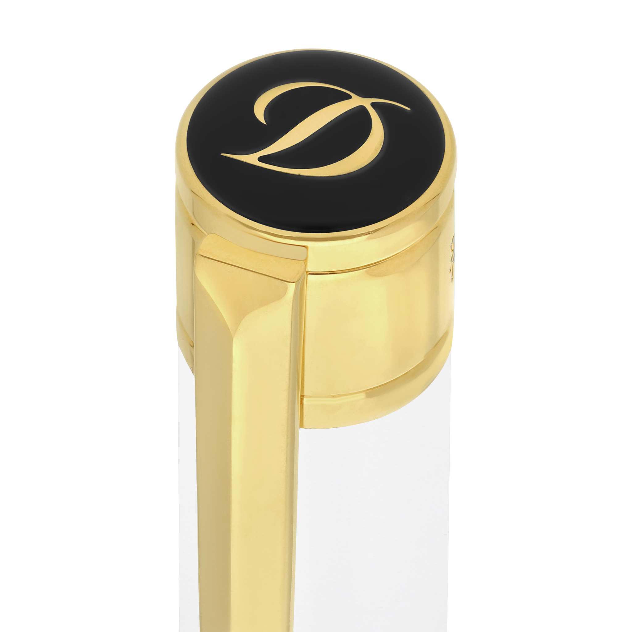 S T Dupont D-Initial Ballpoint Pen - White - Gold Trim-Pen Boutique Ltd