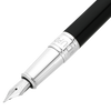 S T Dupont D-Initial Fountain Pen - Black - Chrome Trim-Pen Boutique Ltd