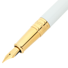 S T Dupont D-Initial Fountain Pen - White - Gold Trim-Pen Boutique Ltd
