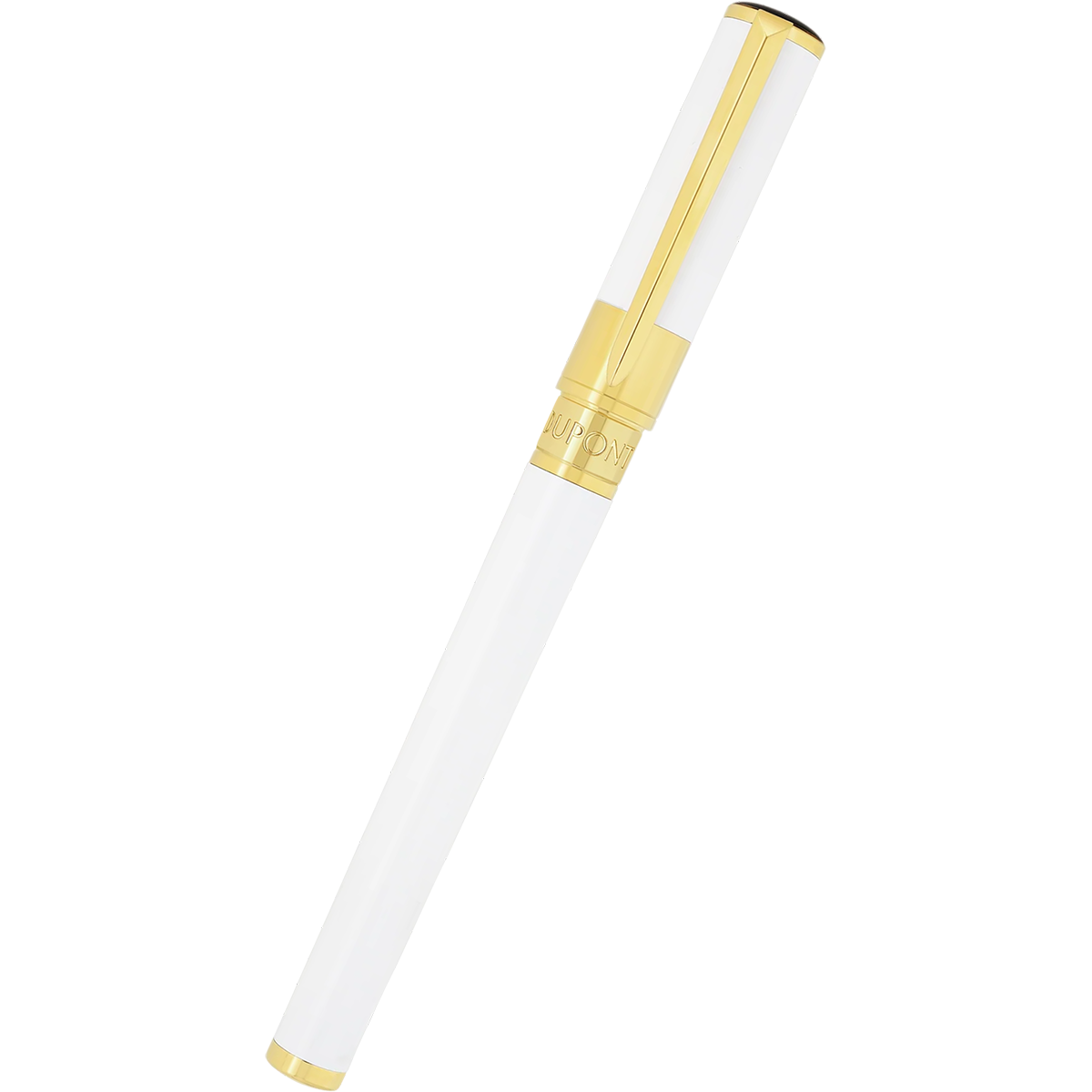 S T Dupont D-Initial Rollerball Pen - White - Gold Trim-Pen Boutique Ltd