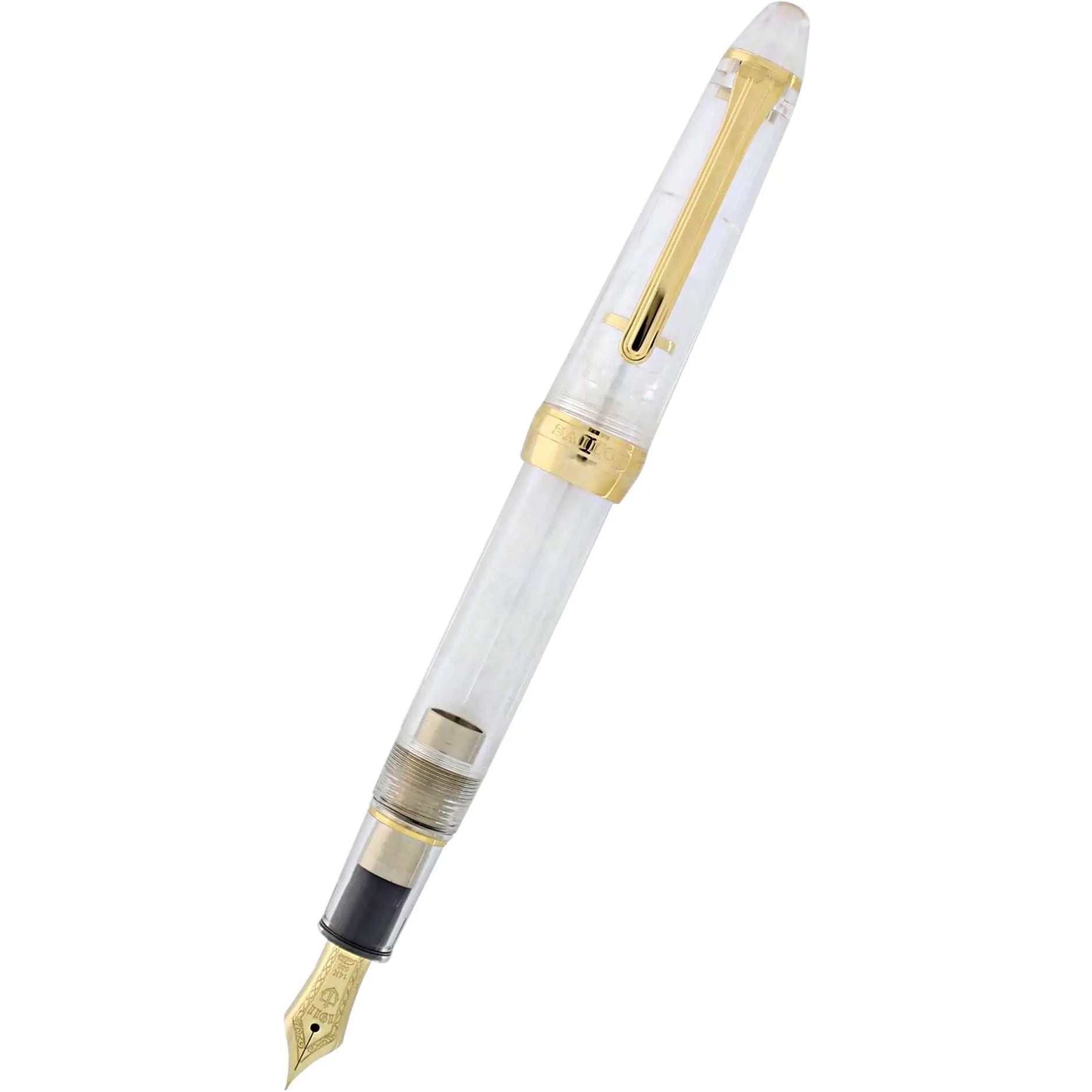 Sailor 1911S Fountain pen Transparent Demo Gold Trim 14k Nib