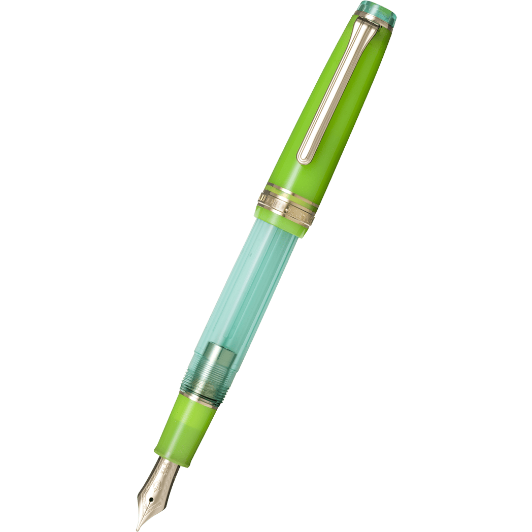 Sailor Professional Gear Slim Manyo Fountain Pen #2 Set - Grass - Gold Trim (Special Edition)-Pen Boutique Ltd