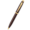 Sheaffer 100 Ballpoint Pen - Coffee Brown Lacquer - Gold Trim-Pen Boutique Ltd