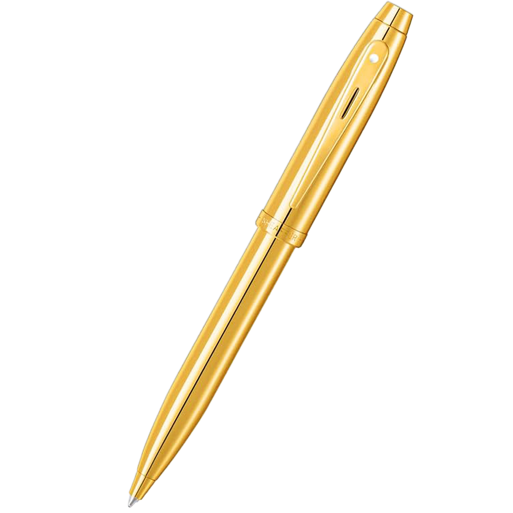 Sheaffer 100 Ballpoint Pen - Glossy PVD Gold - Gold Trim-Pen Boutique Ltd