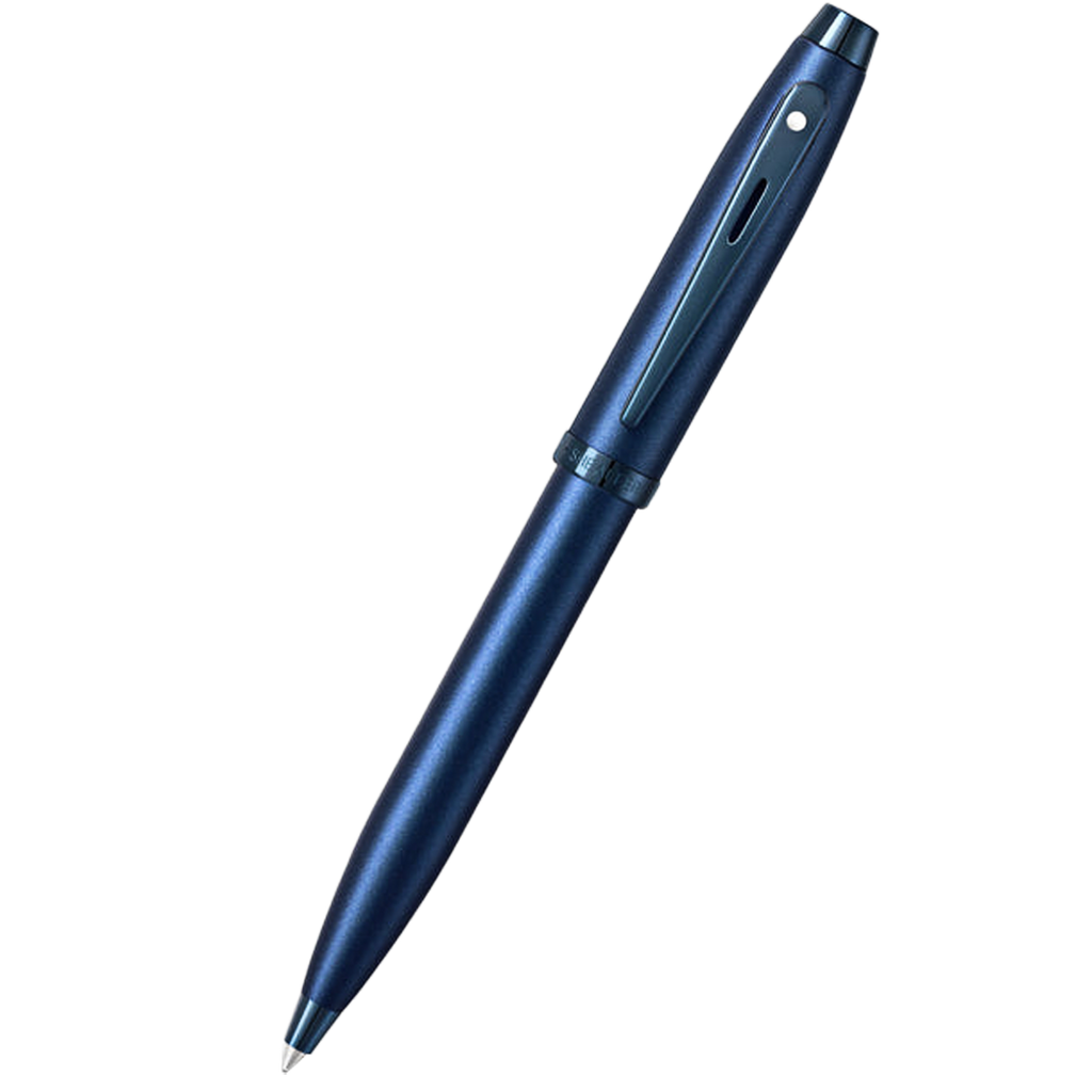 Sheaffer 100 Ballpoint Pen - Satin Blue Lacquer - Blue Trim-Pen Boutique Ltd