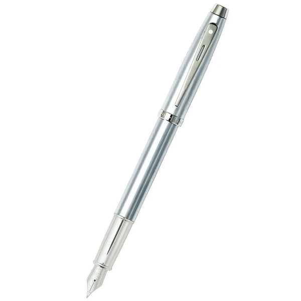 Sheaffer 100 Brushed Chrome Medium Fountain Pen-Pen Boutique Ltd